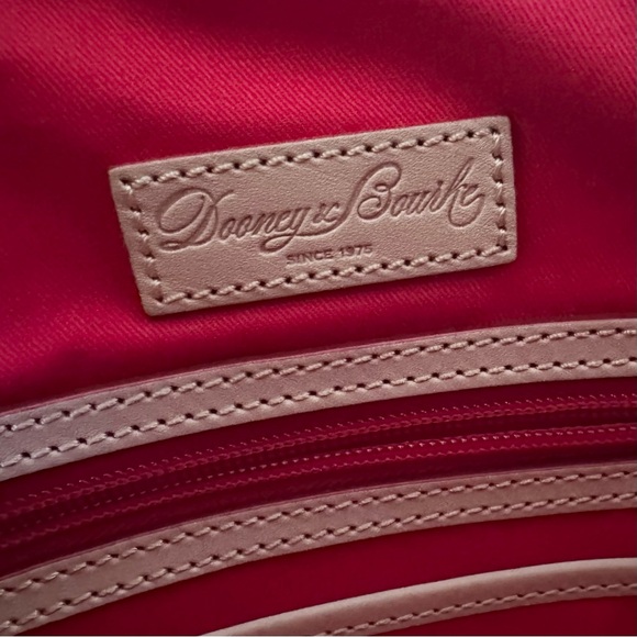 Dooney & Bourke Orange and White Gingham Geena Satchel Purse - Picture 14 of 17